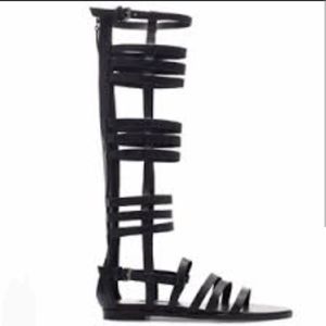 black ZARA gladiator sandals 38 7.5 (J4)